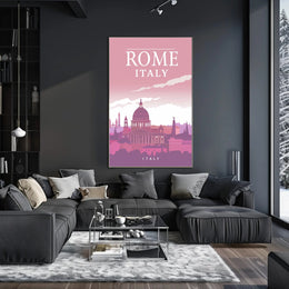 Rome Skyline Modern Travel Poster PosterGoat