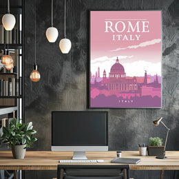 Rome Skyline Modern Travel Poster PosterGoat