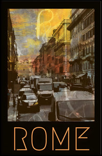 Rome Street Scene Vintage Travel Poster PosterGoat