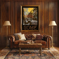 Rome Street Scene Vintage Travel Poster PosterGoat
