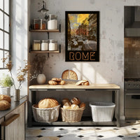 Rome Street Scene Vintage Travel Poster PosterGoat