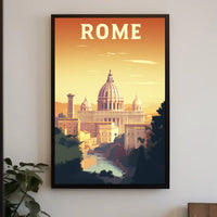Rome's Golden Glow Travel Poster PosterGoat