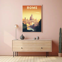 Rome's Golden Glow Travel Poster PosterGoat