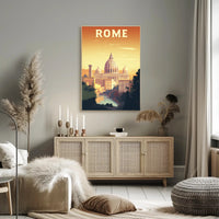 Rome's Golden Glow Travel Poster PosterGoat