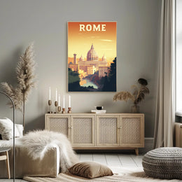 Rome's Golden Glow Travel Poster PosterGoat