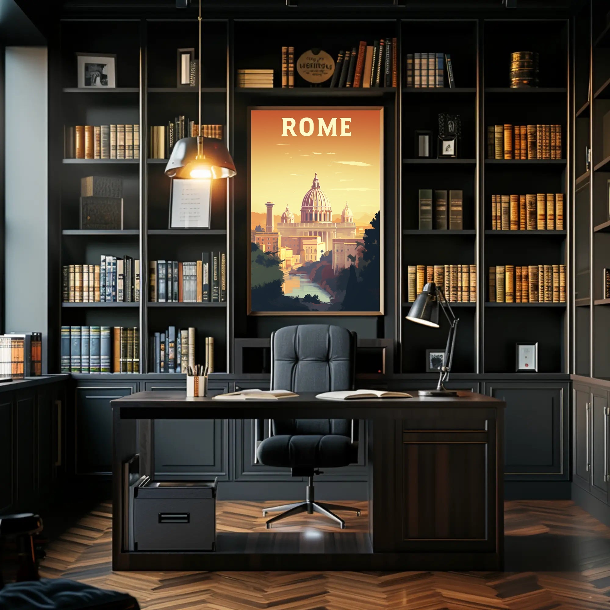 Rome's Golden Glow Travel Poster PosterGoat