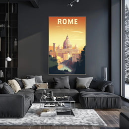 Rome's Golden Glow Travel Poster PosterGoat