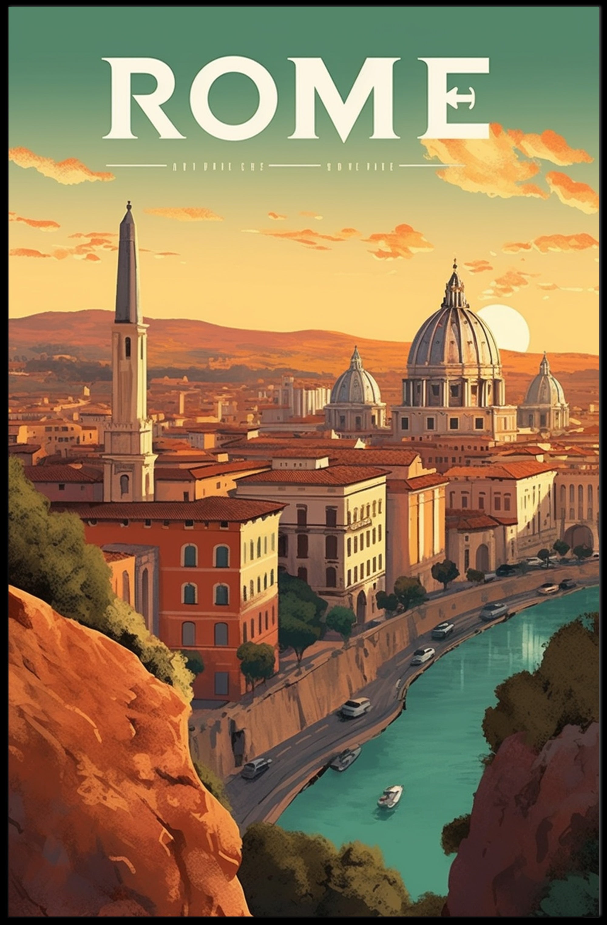 Rome's Iconic Skyline Travel Poster PosterGoat