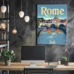 Rome's Nostalgic Charm Vintage Travel Poster PosterGoat