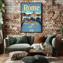 Rome's Nostalgic Charm Vintage Travel Poster PosterGoat