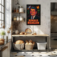 Ronald Reagan Ambition Neon Art Historical or Presidential Poster PosterGoat
