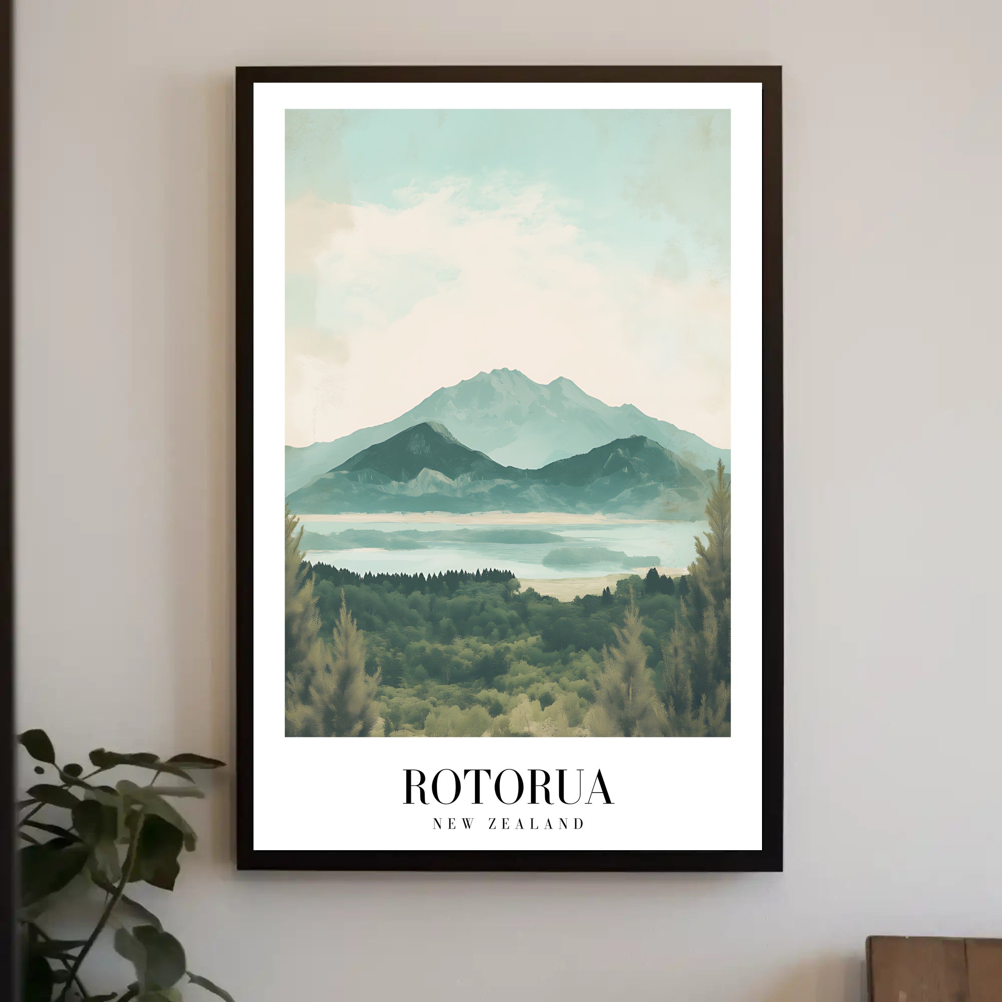 Rotorua Scenic Landscape Vintage Travel Poster PosterGoat