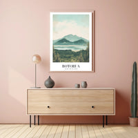 Rotorua Scenic Landscape Vintage Travel Poster PosterGoat