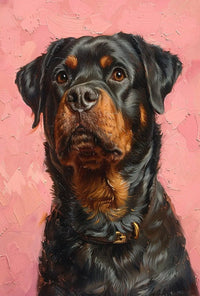 Rottweiler Realism in Pastel Art Dog Breed Poster PosterGoat