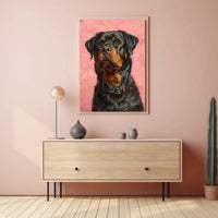 Rottweiler Realism in Pastel Art Dog Breed Poster PosterGoat
