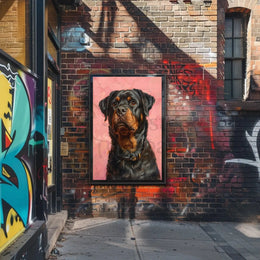 Rottweiler Realism in Pastel Art Dog Breed Poster PosterGoat