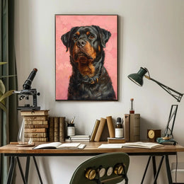 Rottweiler Realism in Pastel Art Dog Breed Poster PosterGoat