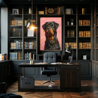 Rottweiler Realism in Pastel Art Dog Breed Poster PosterGoat