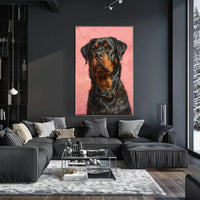 Rottweiler Realism in Pastel Art Dog Breed Poster PosterGoat