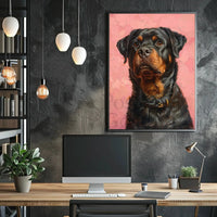 Rottweiler Realism in Pastel Art Dog Breed Poster PosterGoat