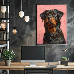 Rottweiler Realism in Pastel Art Dog Breed Poster PosterGoat