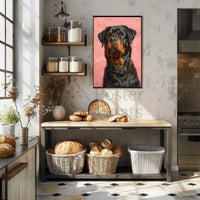 Rottweiler Realism in Pastel Art Dog Breed Poster PosterGoat