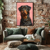 Rottweiler Realism in Pastel Art Dog Breed Poster PosterGoat