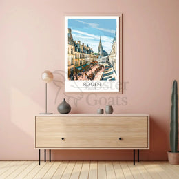 Rouen Street Scene European Cityscape Travel Poster PosterGoat