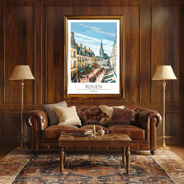 Rouen Street Scene European Cityscape Travel Poster PosterGoat