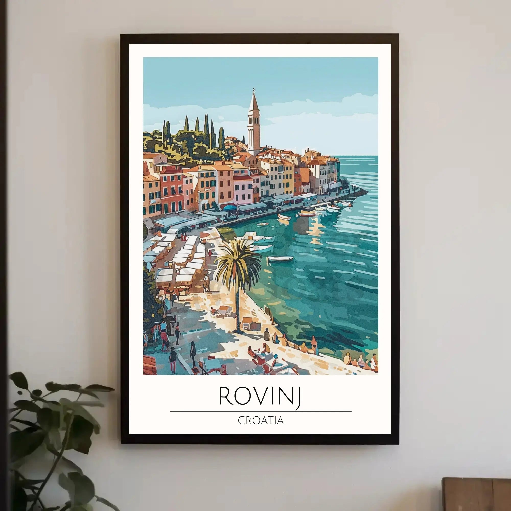 Rovinj Croatia Coastal Townscape Vibrant Travel Poster PosterGoat