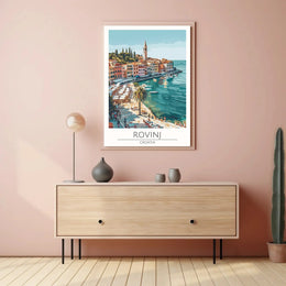 Rovinj Croatia Coastal Townscape Vibrant Travel Poster PosterGoat
