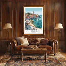 Rovinj Croatia Coastal Townscape Vibrant Travel Poster PosterGoat