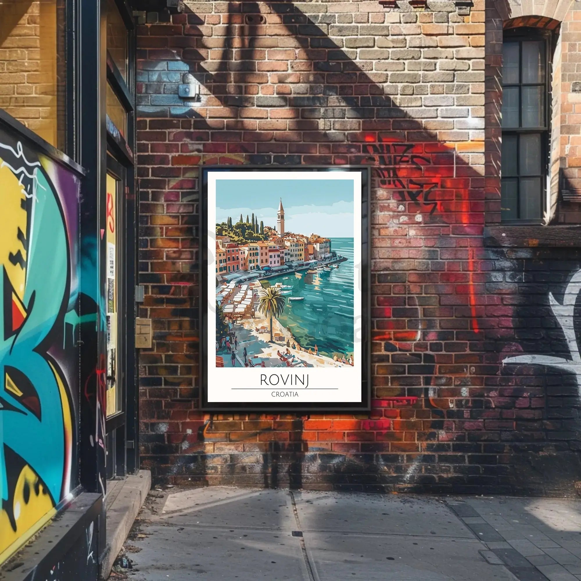 Rovinj Croatia Coastal Townscape Vibrant Travel Poster PosterGoat