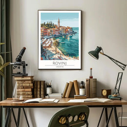 Rovinj Croatia Coastal Townscape Vibrant Travel Poster PosterGoat