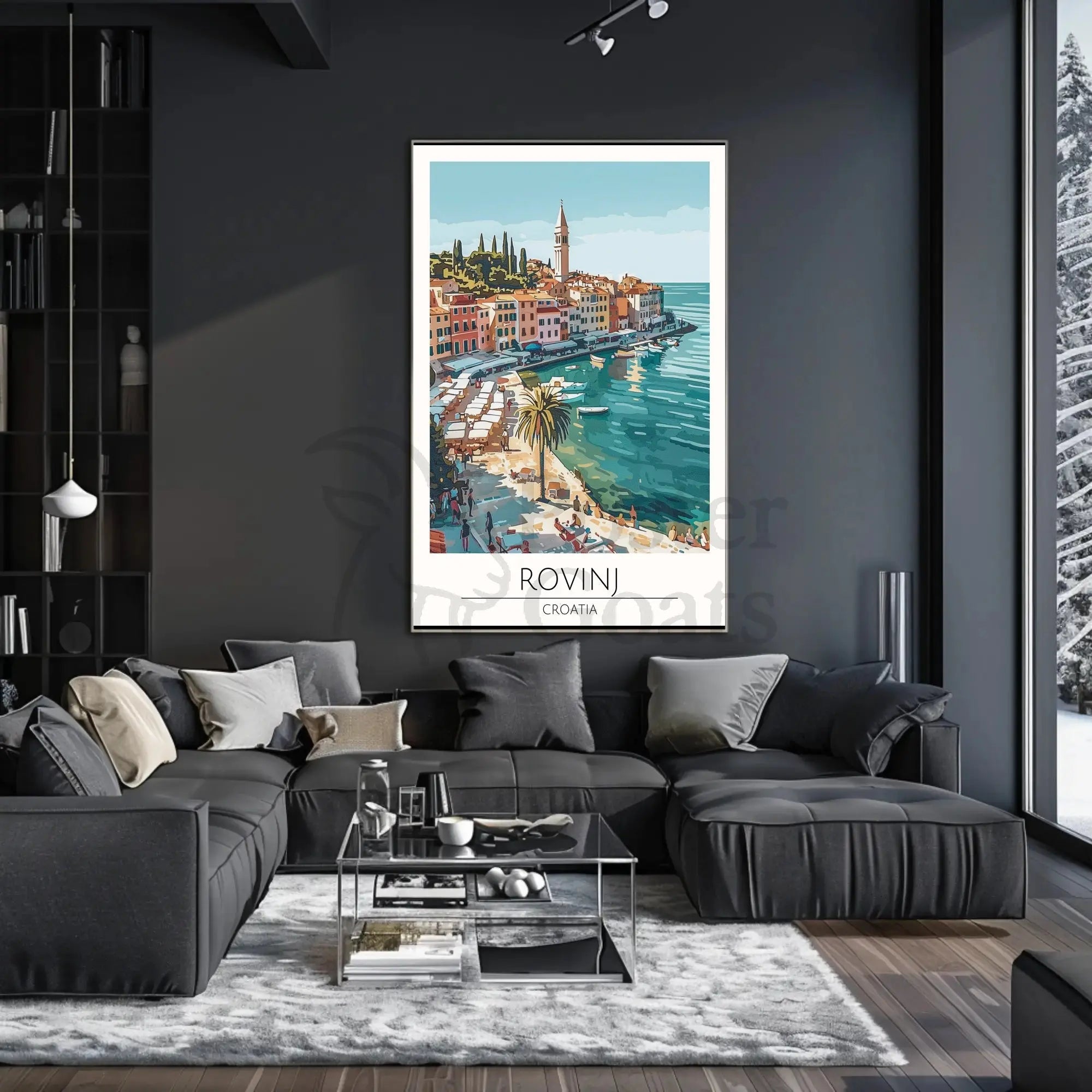 Rovinj Croatia Coastal Townscape Vibrant Travel Poster PosterGoat