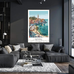 Rovinj Croatia Coastal Townscape Vibrant Travel Poster PosterGoat