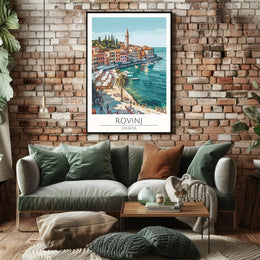 Rovinj Croatia Coastal Townscape Vibrant Travel Poster PosterGoat