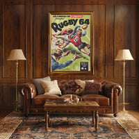 Rugby 1964 Vintage Sports Poster PosterGoat