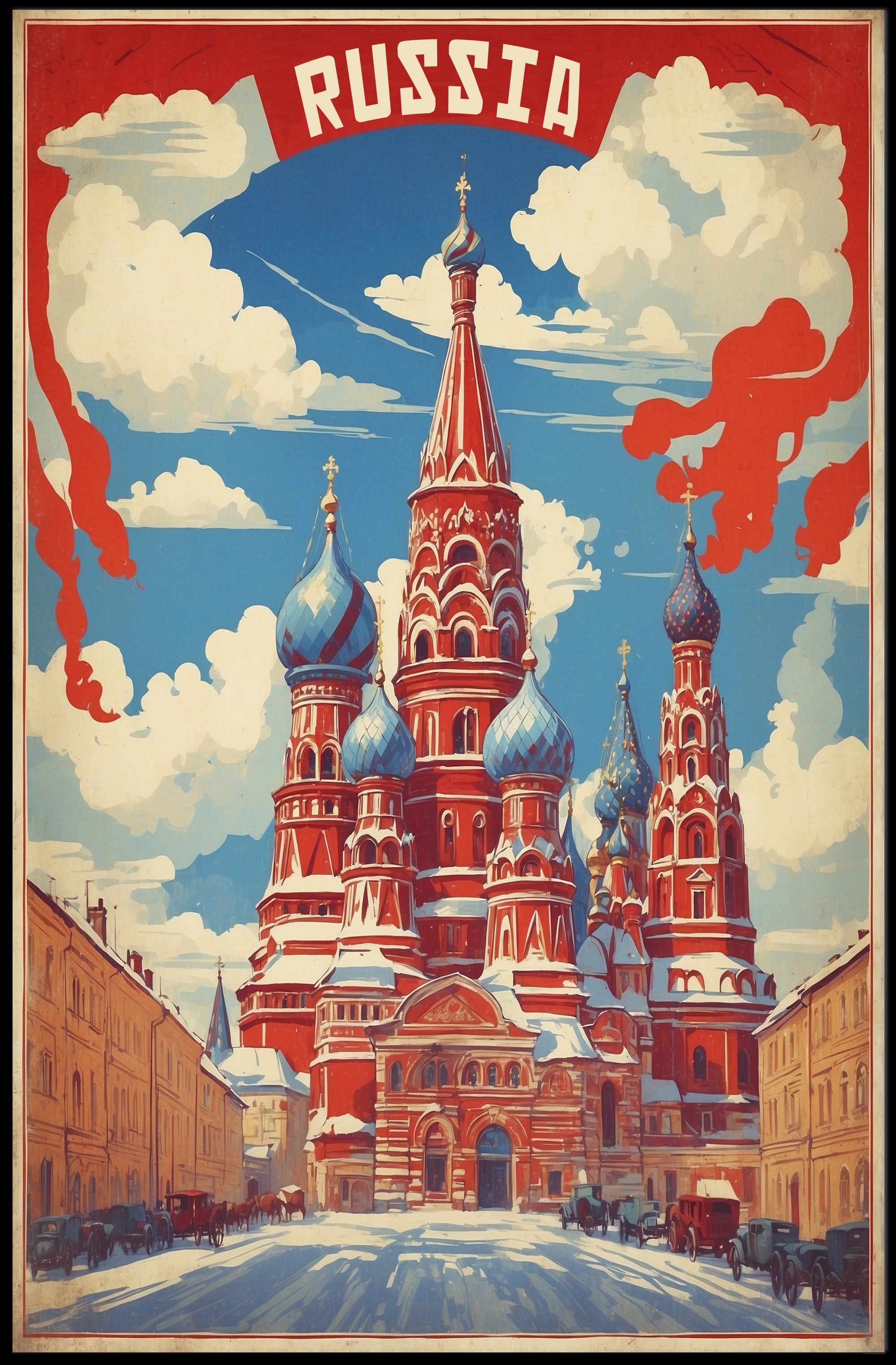 Russia's Iconic St. Basil’s Cathedral Poster PosterGoat