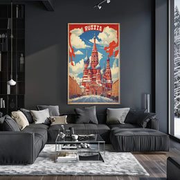 Russia's Iconic St. Basil’s Cathedral Poster PosterGoat