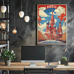 Russia's Iconic St. Basil’s Cathedral Poster PosterGoat