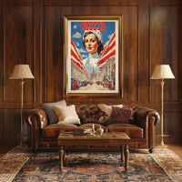 Russian Heritage Art: Vibrant Patriotic Woman Poster PosterGoat