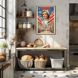 Russian Heritage Art: Vibrant Patriotic Woman Poster PosterGoat