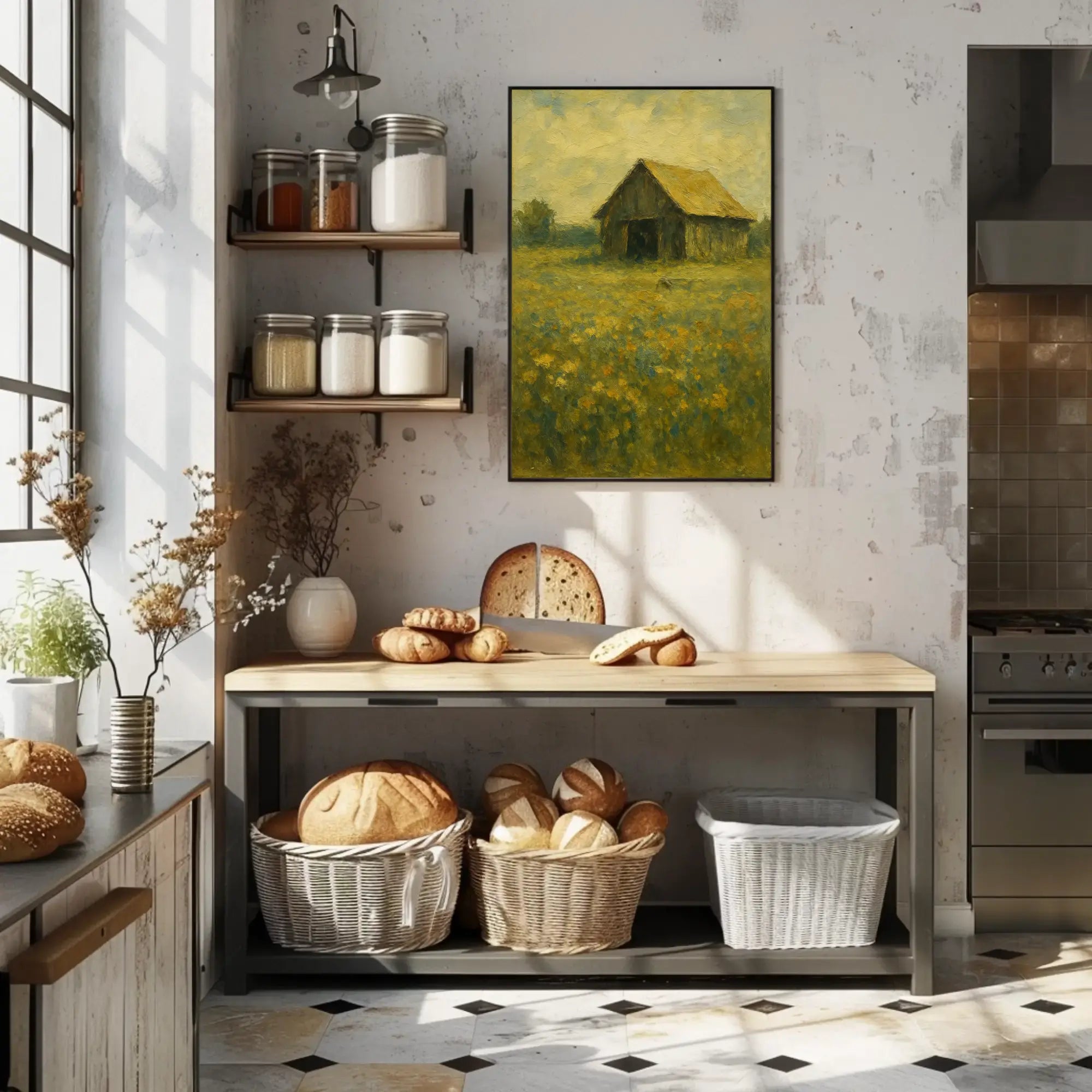 Rustic Barn Impressionism Design Artistic Poster PosterGoat