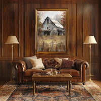 Rustic Barn in Autumnal Setting - Artistic Poster PosterGoat