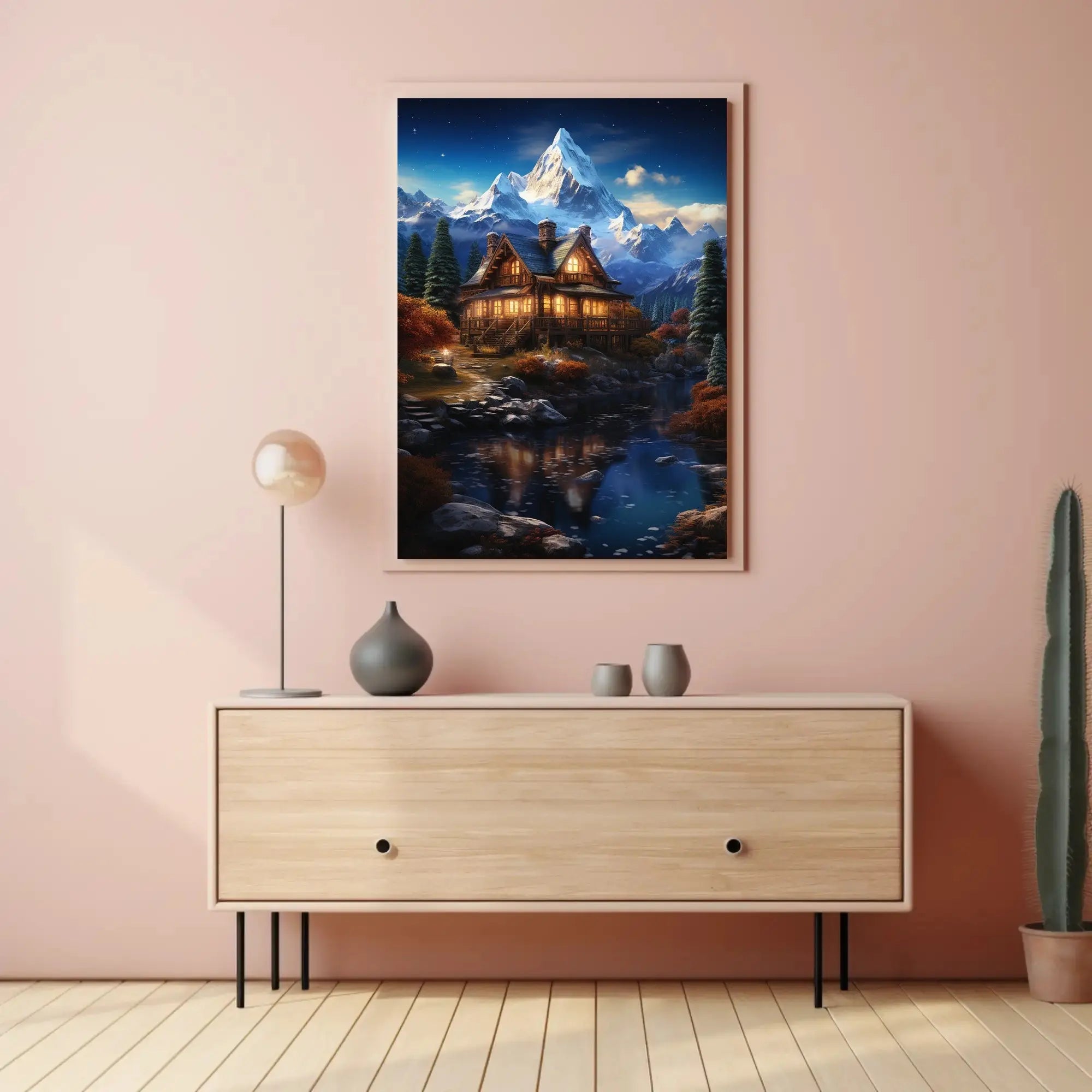 Rustic Cabin Autumn Scene Art National Park Poster PosterGoat
