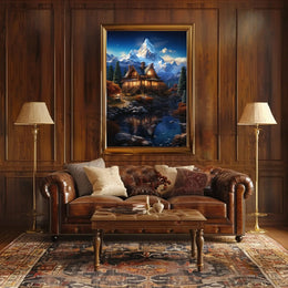 Rustic Cabin Autumn Scene Art National Park Poster PosterGoat