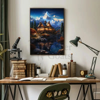 Rustic Cabin Autumn Scene Art National Park Poster PosterGoat