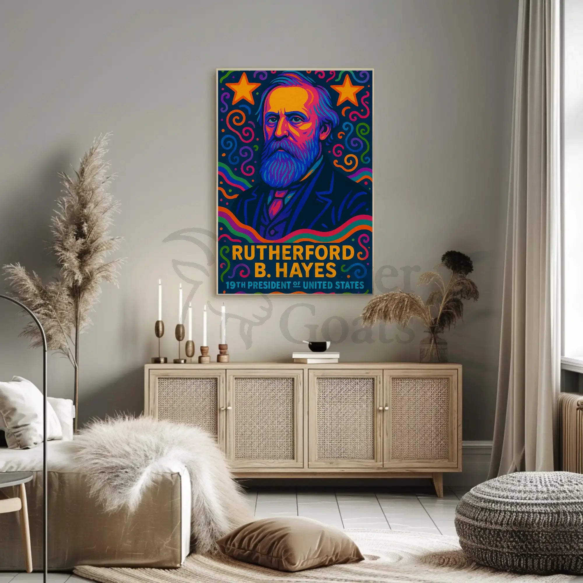 Rutherford B. Hayes Pop Art Presidential Poster PosterGoat