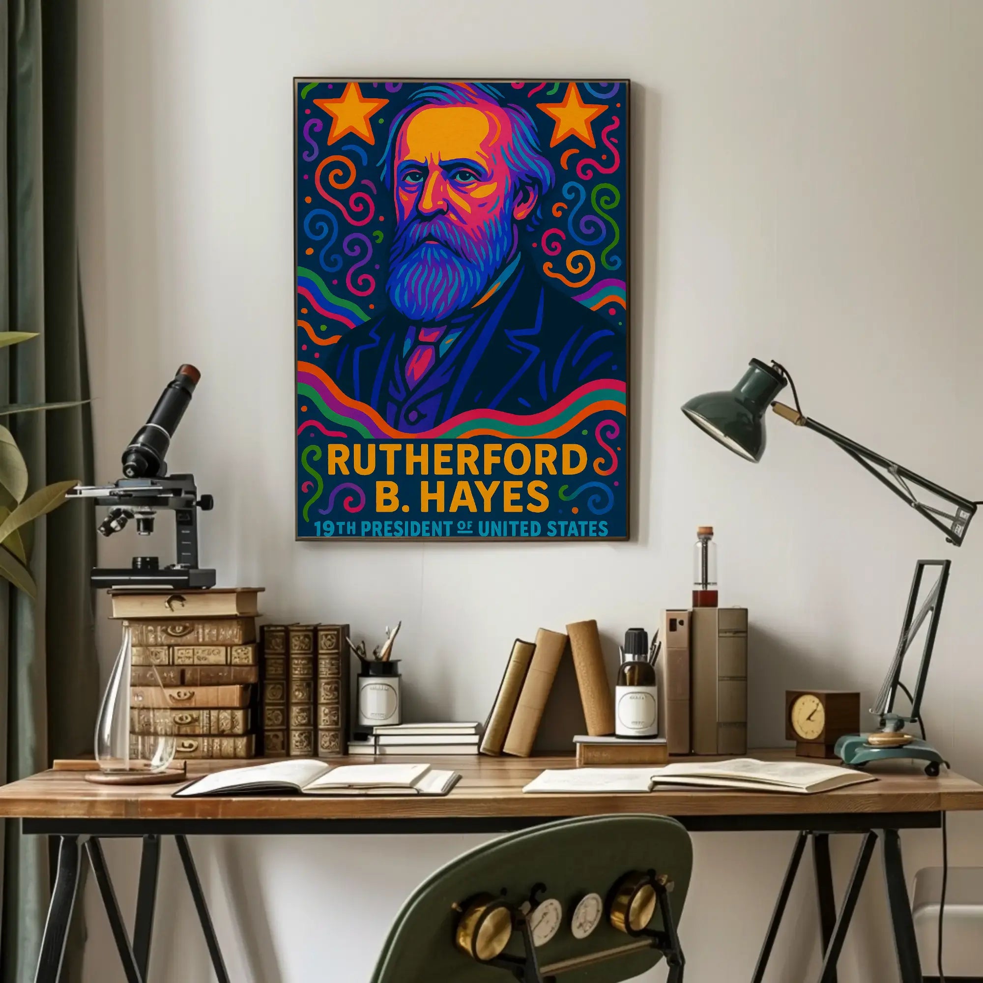 Rutherford B. Hayes Pop Art Presidential Poster PosterGoat